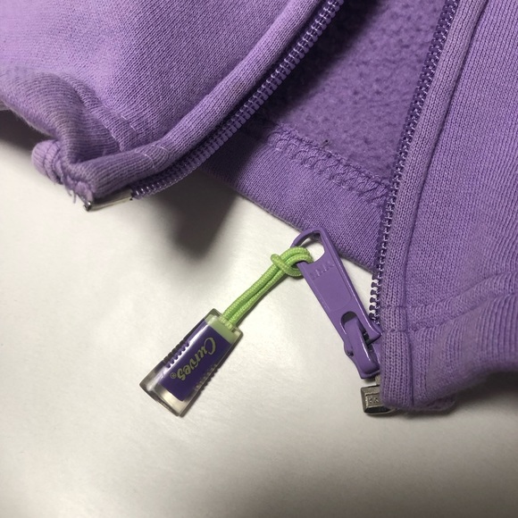 CURVES collared zip up purple hoodie (size S) - Picture 5 of 7